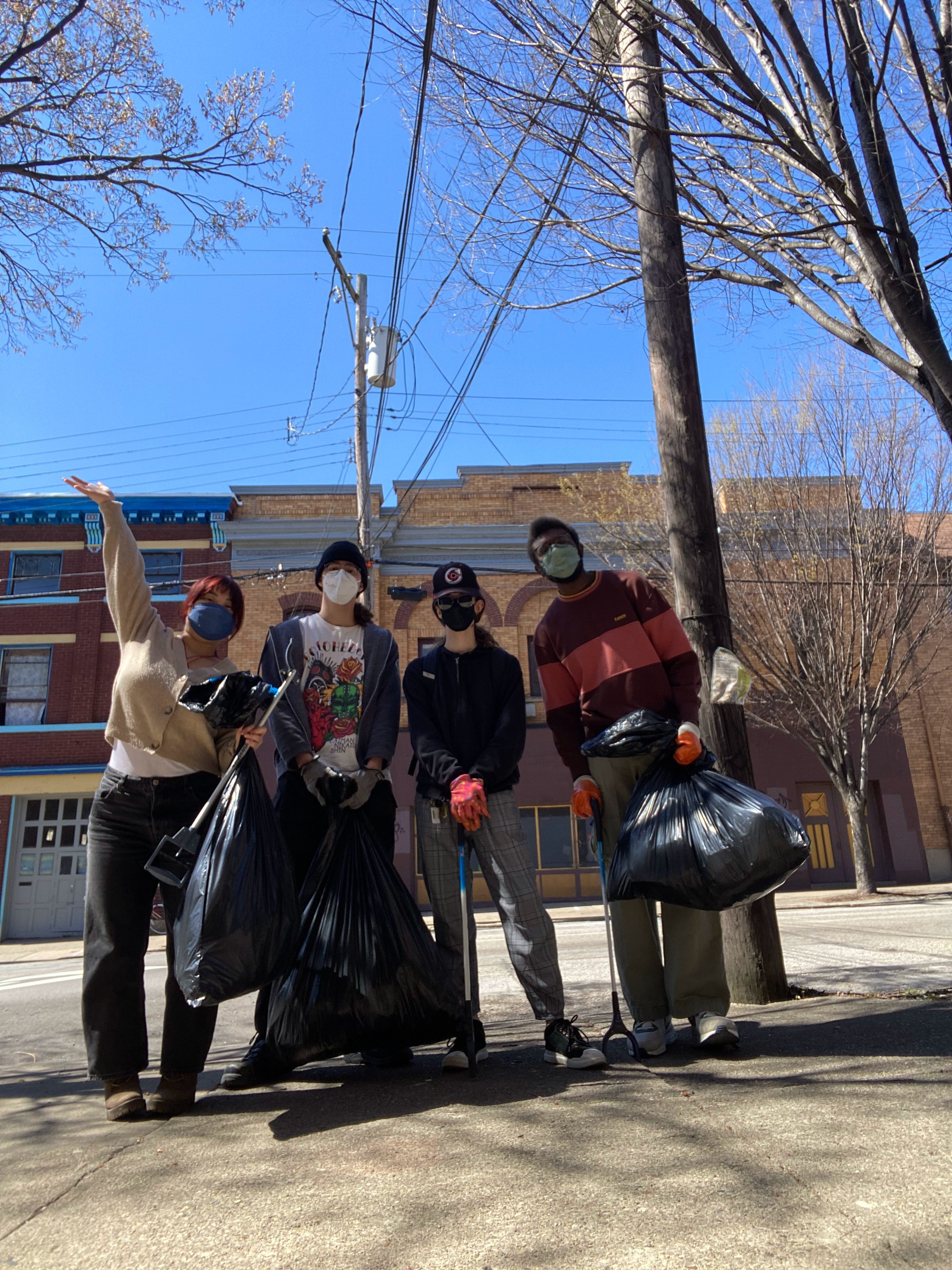 Trash pick-up doing mutual aid with Cincinnati Community Aid & Praxis in Cincinnati, OH